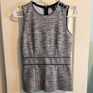 Ann Taylor Black and White Textured Top